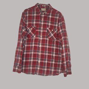 Chaps shirt Denim Plaid Fitted Button L tall fisherman naturecore western punk